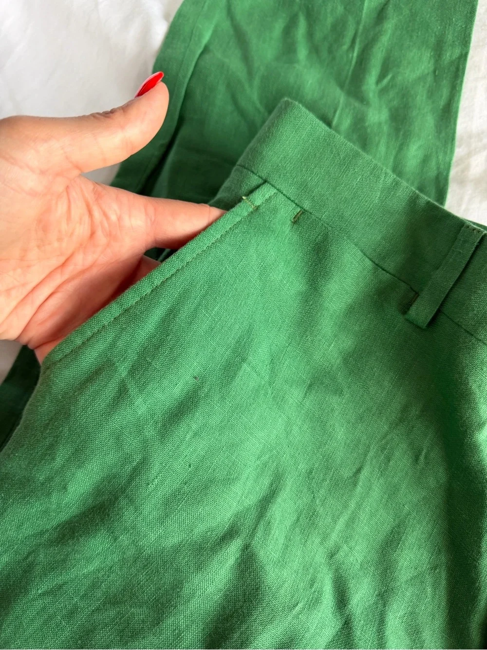 NWT Polo Ralph Lauren Vintage 100% Linen Deadstock Green Pants